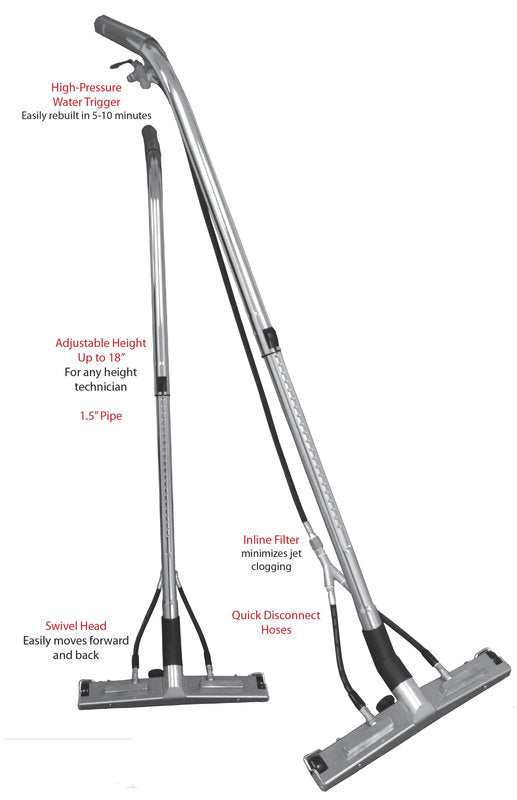 Telescopic Squeegee Wand 4-Jet adjustable handle