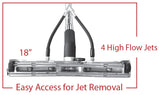 Telescopic Squeegee Wand 4-Jet adjustable handle