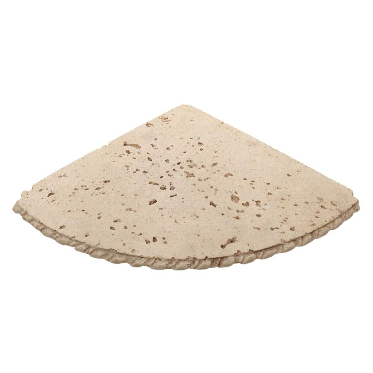 Ivory Cast Stone Round Corner Shelf for Shower Storage