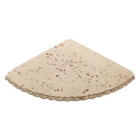 Ivory Cast Stone Round Corner Shelf for Shower Storage