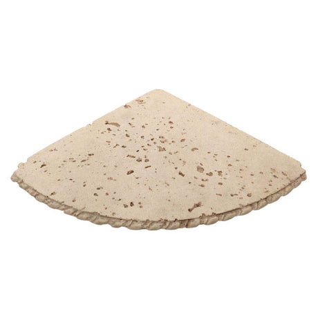 Ivory Cast Stone Round Corner Shelf for Shower Storage