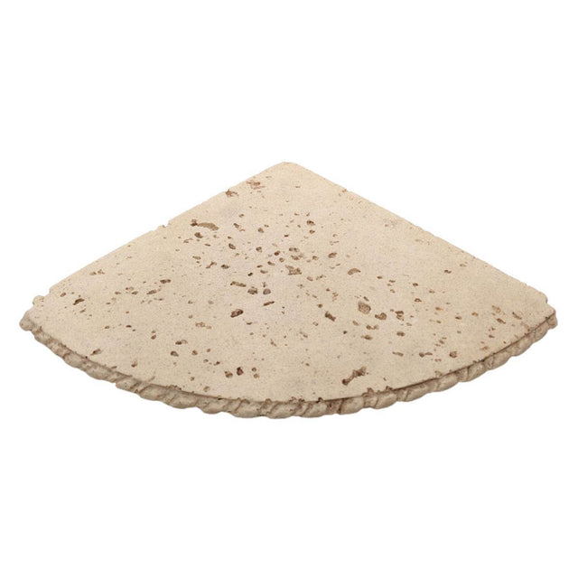 Ivory Cast Stone Round Corner Shelf for Shower Storage