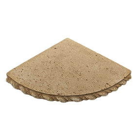 Mocha Cast Stone Round Corner Shelf for Shower Storage