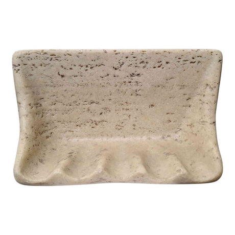 Cast stone soap dish flat back wall mount in Almond finish