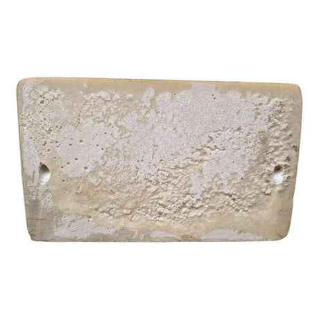 Flat back cast stone soap holder for bathroom tile installation
