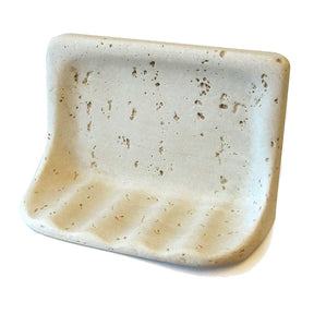 Ivory Travertine Soap Dish for Shower Wall Installation