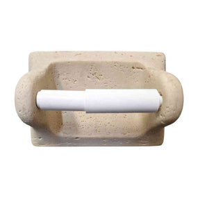 Cast stone toilet paper holder flat back wall mount in ivory finish