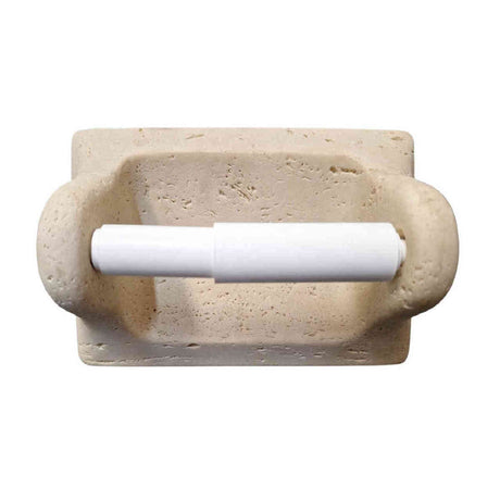 Cast stone toilet paper holder flat back wall mount in ivory finish