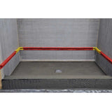 Stringa Level tile support system installed on shower walls before tile installation