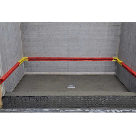 Stringa Level tile support system installed on shower walls before tile installation