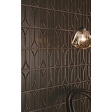 Takao Red Cedar 3x6 3D Matte Porcelain Wall Tile On a wall