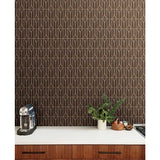 Kitchen counter with Takao Red Cedar 3x6 3D Matte Porcelain Wall Tile