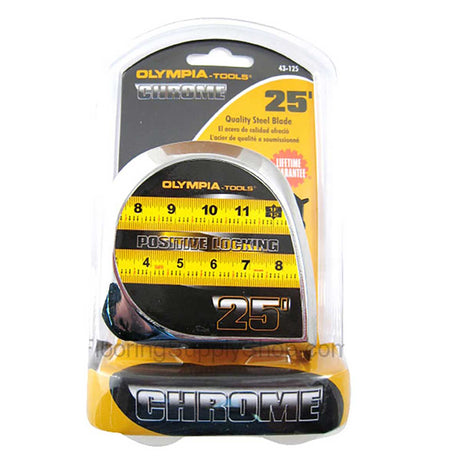Professional chrome tape measure with steel blade