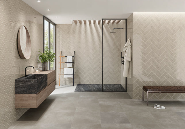 Kaleidoscope Handmade Ceramic Tile 3x12 - Taupe