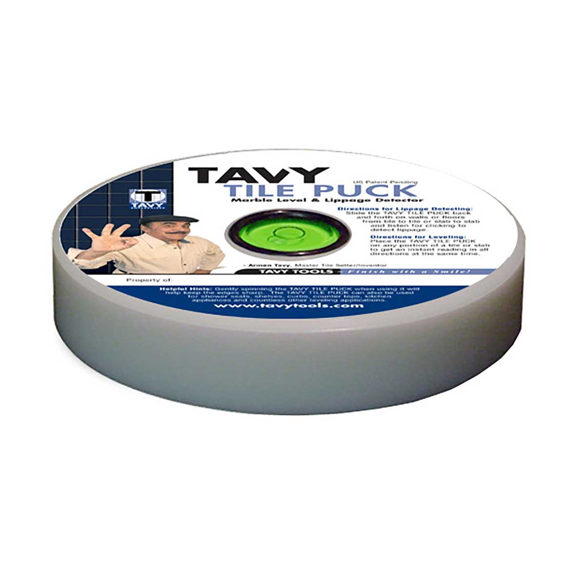 TAVY Tile Puck multi-directional marble level for tile and stone
