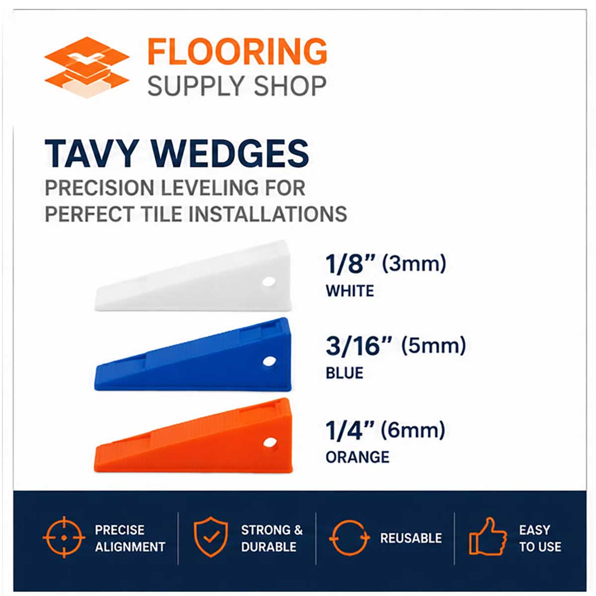 TAVY tile leveling wedge installation examples for wall tile, shower walls, and kitchen backsplashes