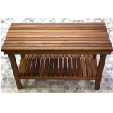 Premium teak bathroom bench in luxury spa