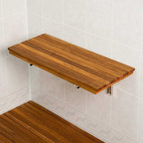 Folding teak shower bench handcrafted in USA