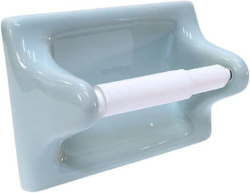 Ceramic Toilet Paper Holder 7.5x5 Thinset Installation Bathroom Tissue Roll Teal Glossy