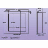 Pre Made Ready to Tile Square shower Waterproof Recess 12 x 12