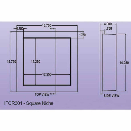 Pre Made Ready to Tile Square shower Waterproof Recess 12 x 12