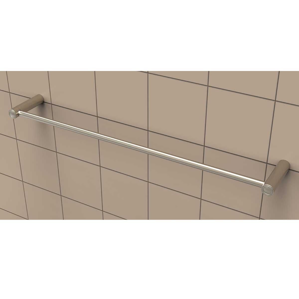 TileWare Towel Bar Promessa Series Install over Beige tile in bathroom