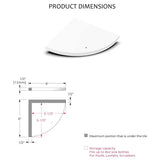 TileWare Boundless Shelving Solutions 6 inch Corner Shelf Dimensions