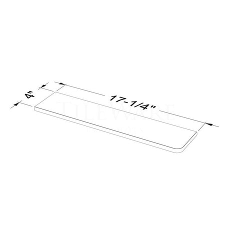 Measurement chart showing a rectangular strip with dimensions labeled