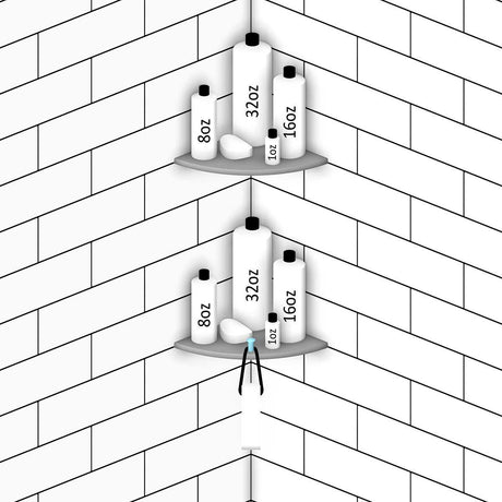 TileWare Boundless Shelving Solutions 9 inch Corner Shelf 