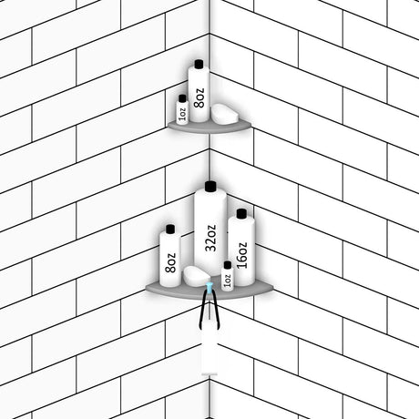 TileWare Boundless Shelving Solutions 6 inch Corner Shelf Bone