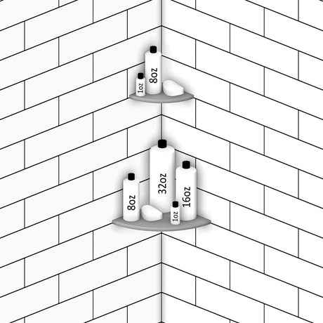 TileWare Boundless Shelving Solutions 6 inch Corner Shelf Bone