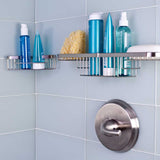 TileWare Promessa bathroom accessories show case install over blue wall tile
