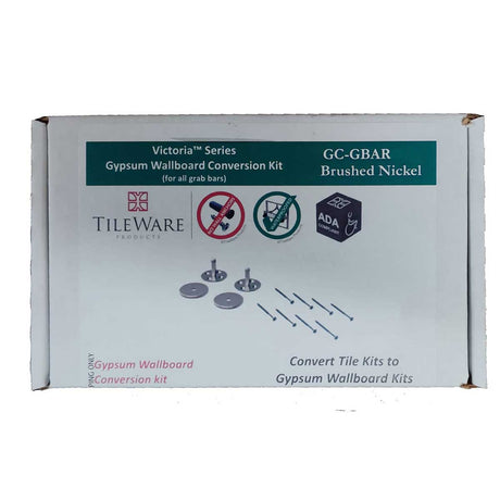 TileWare Victoria Series Grab Bar Conversion For Tile to Gypsum Grab Bar