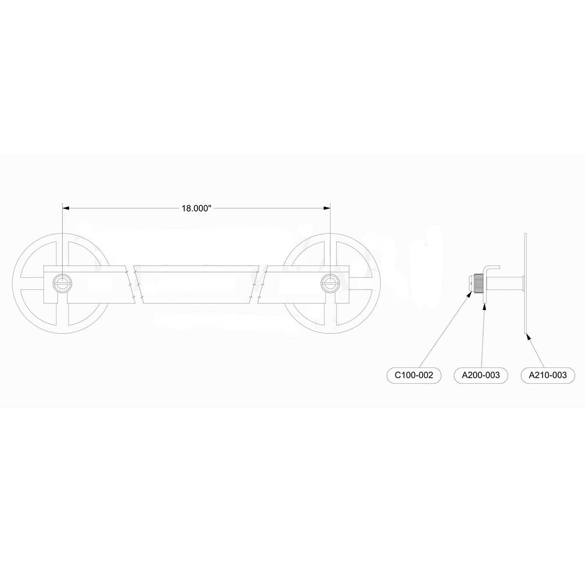TileWare PermaTile Fastener 18 Towel Bars Tile Systems - PT100-508