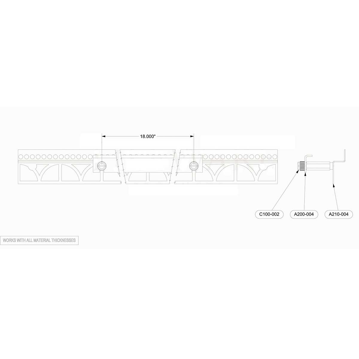 TileWare PermaTile Fastener for 24 Grab Bar 'Z' Fastener - PT100-509