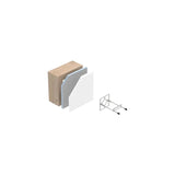 TileWare PermaTile Square Tile Wall Anchor - PT100-504 3D Diagram