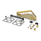 TileWare Promessa Shallow Corner Soap Basket Brushed Gold