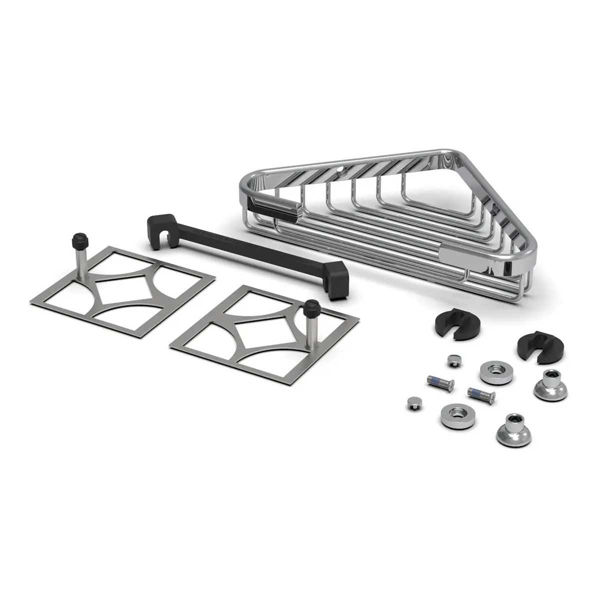 TileWare Promessa Shallow Corner Soap Basket Polished Chrome