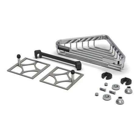 TileWare Promessa Shallow Corner Soap Basket Polished Chrome