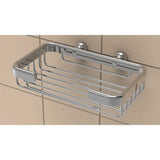TileWare Promessa Rectangular Soap Basket Small on a beige tiled wall