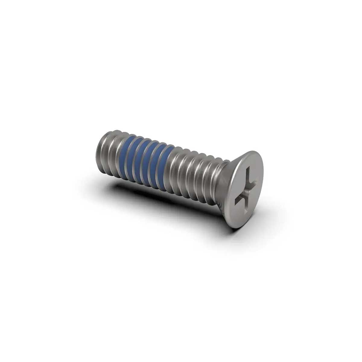 TileWare Phillips Drive Flat w Thread locker Screw No 8-32 x 9-16