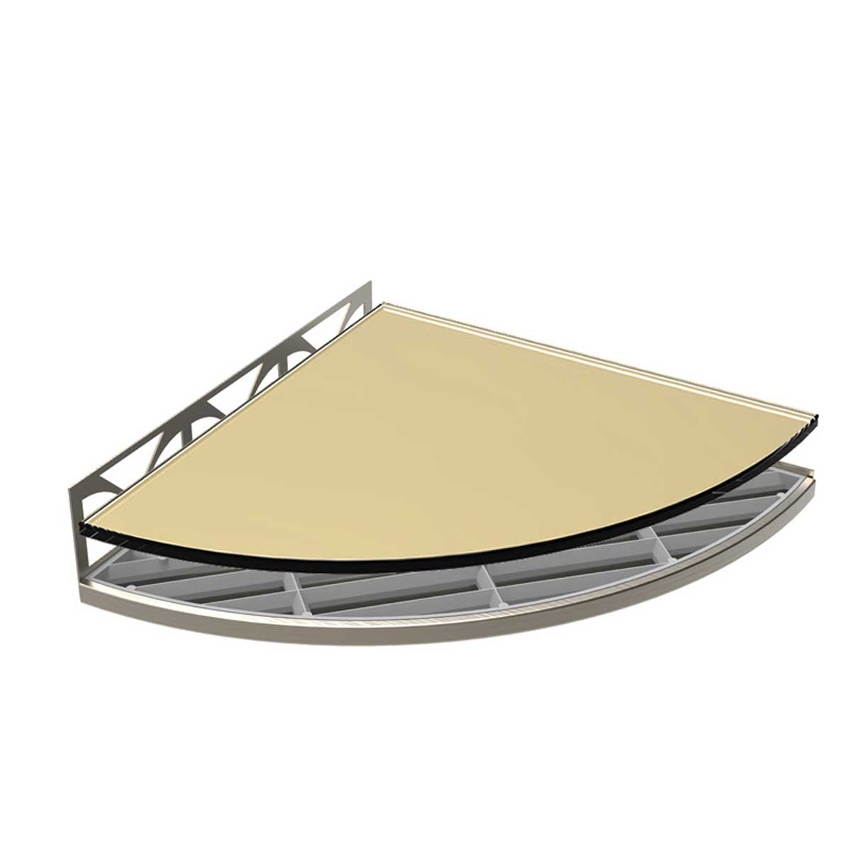 TileWare Structural Surfaces Claddy T-Shelf Glass shelf Basket