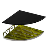 TileWare Structural Surfaces Claddy T-Shelf with Black Glass