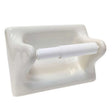 Bone Glossy Ceramic Recessed Toilet Paper Holder for Bathroom Tile Walls