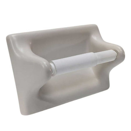 Biscuit Matte Ceramic Recessed Toilet Paper Holder for Bathroom Walls