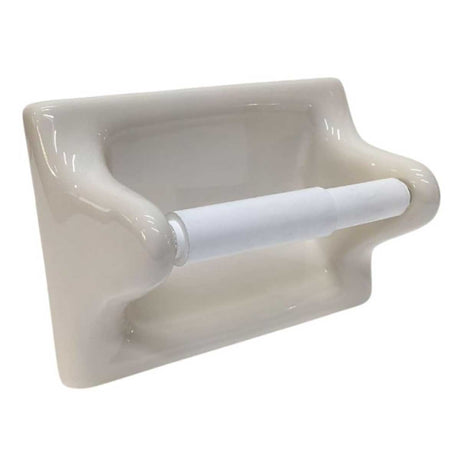 Biscuit Glossy Ceramic Built-In Toilet Paper Holder for Tiled Bathrooms