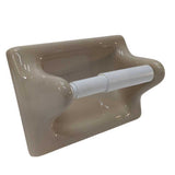 Parchment Glossy Ceramic Recessed Toilet Paper Holder for Tile Installation