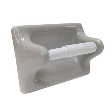 Gray Glossy Ceramic Wall Mounted Toilet Paper Holder for Tile Walls