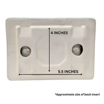 Back Insert Dimensions of Ceramic Toilet Paper Holder - 4 in x 5.5 in