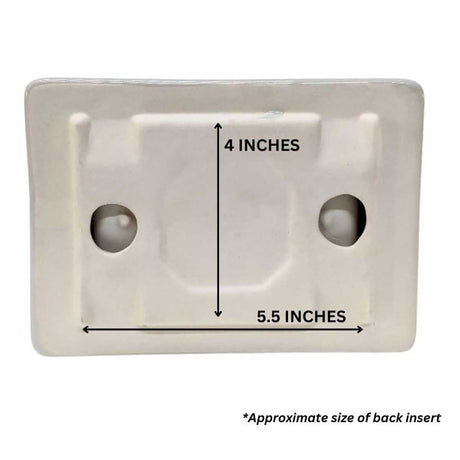 Back Insert Dimensions of Ceramic Toilet Paper Holder - 4 in x 5.5 in